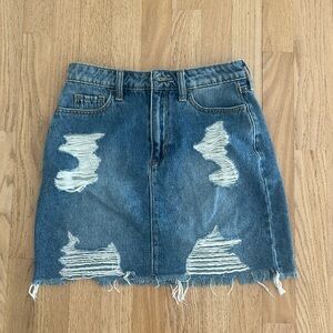 Hollister, Ultra high rise jean skirt, Blue